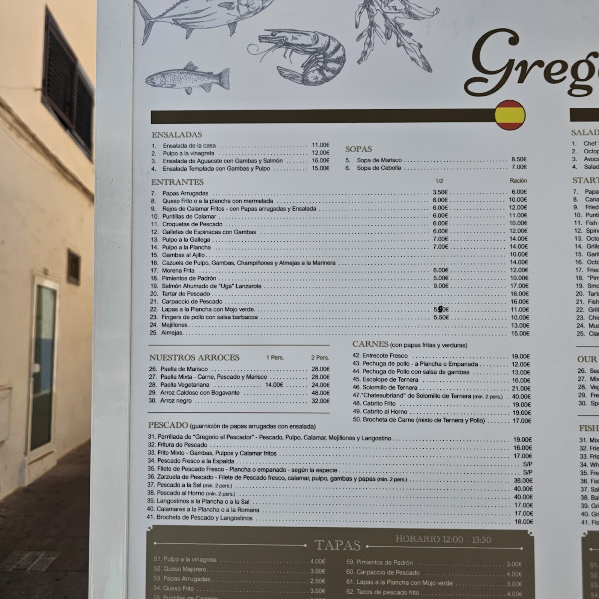 Menu Restaurante Gregorio El Pescador-10