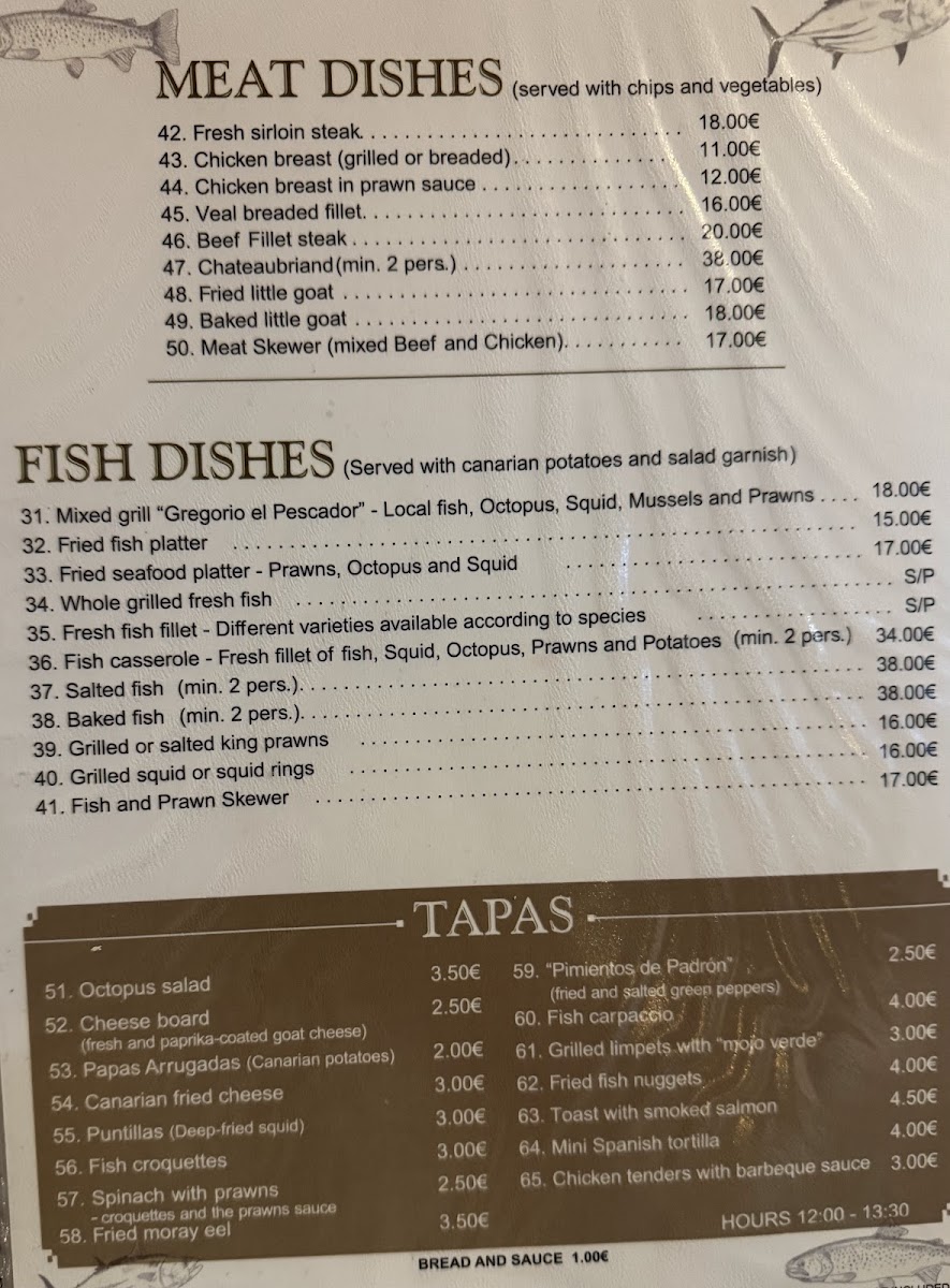 Menu Restaurante Gregorio El Pescador-5