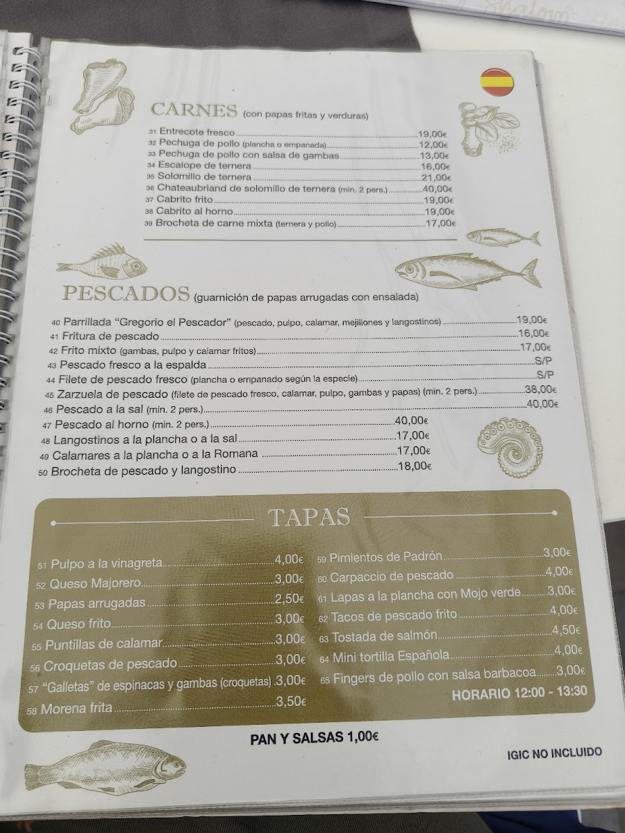 Menu Restaurante Gregorio El Pescador-6